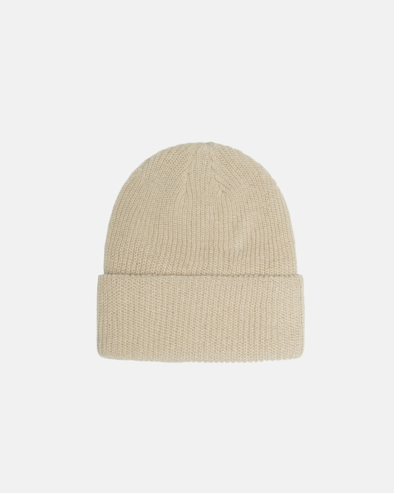 Beige Men's Stussy Basic Cuff Beanie | AU0000382