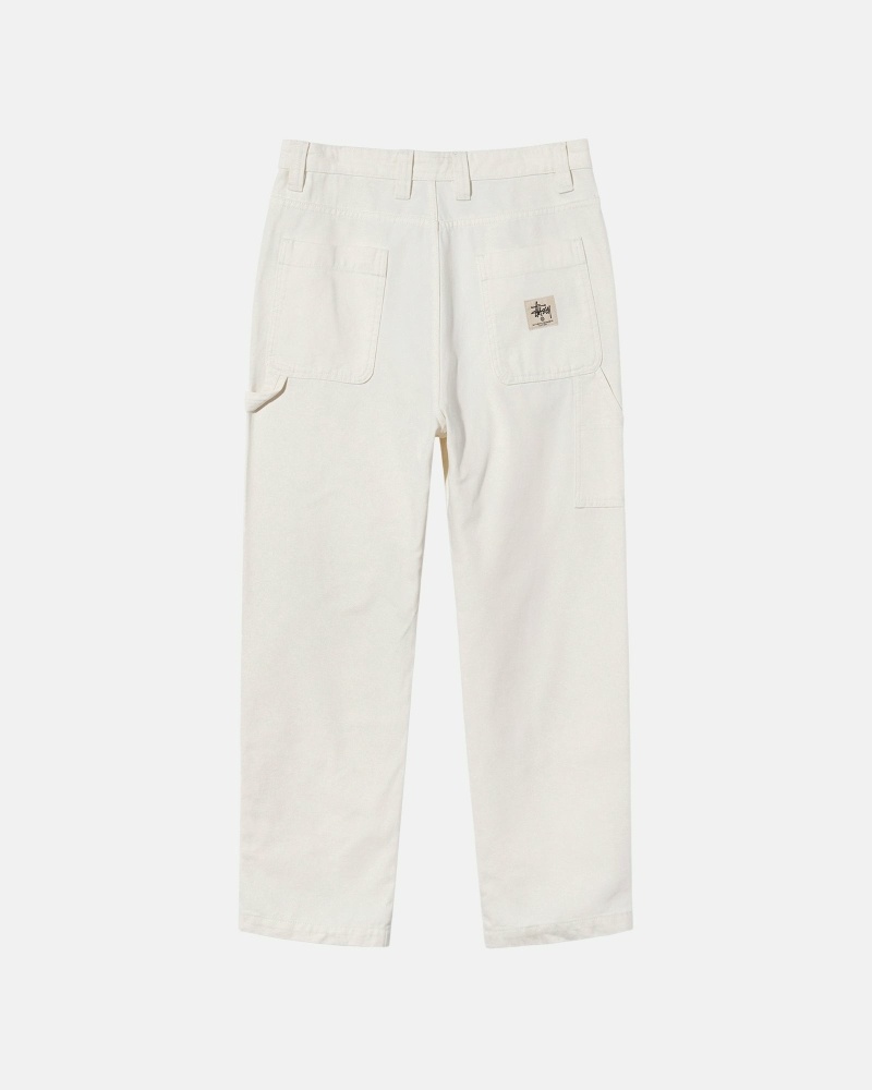 Beige Men's Stussy Canvas Work Pants | AU0000550