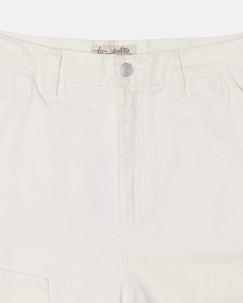 Beige Men's Stussy Canvas Work Pants | AU0000550