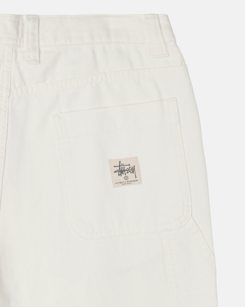 Beige Men's Stussy Canvas Work Pants | AU0000550