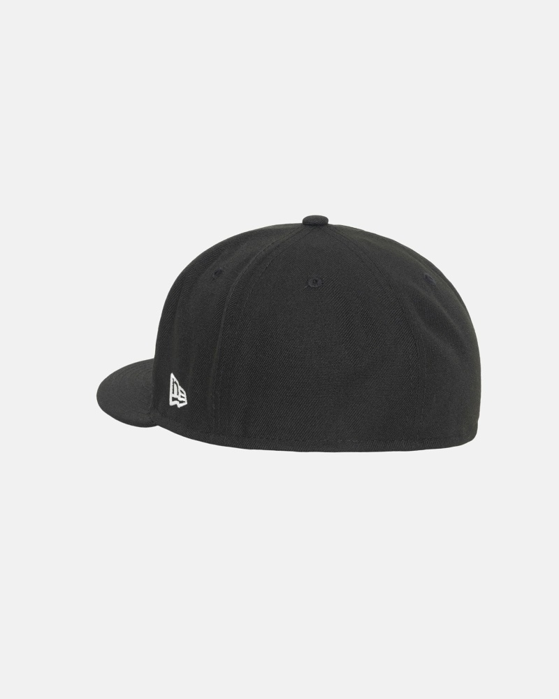 Black Men's Stussy Authentic New Era Caps | AU0000377