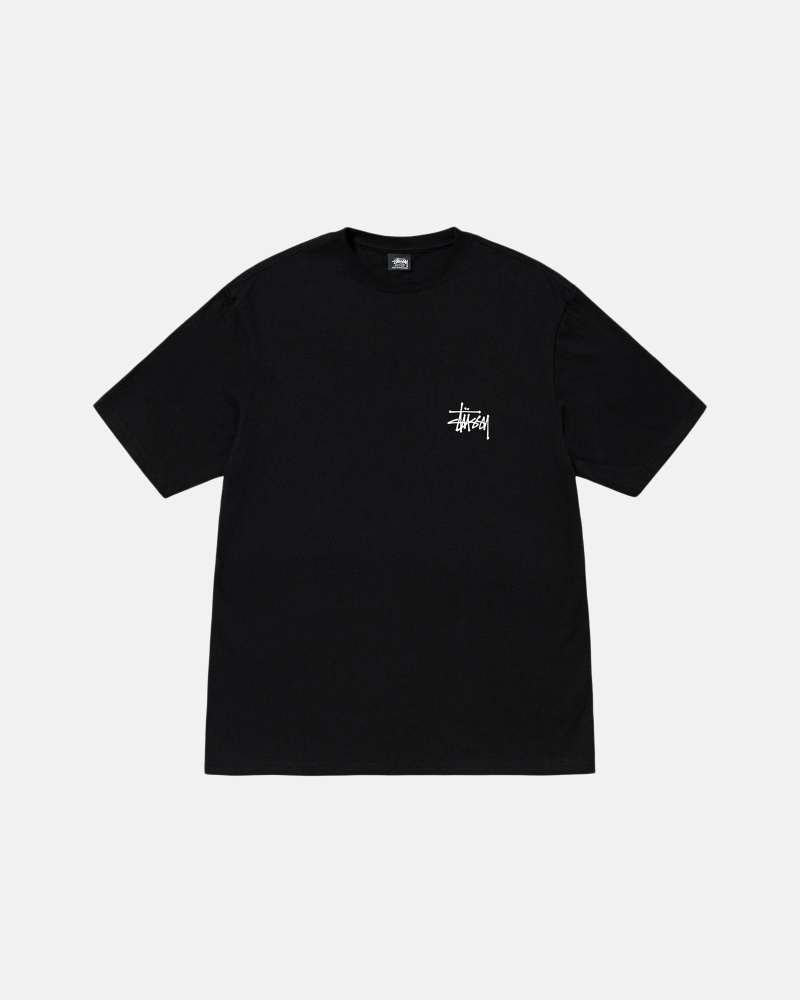 Black Men's Stussy Basic T Shirts | AU0000111