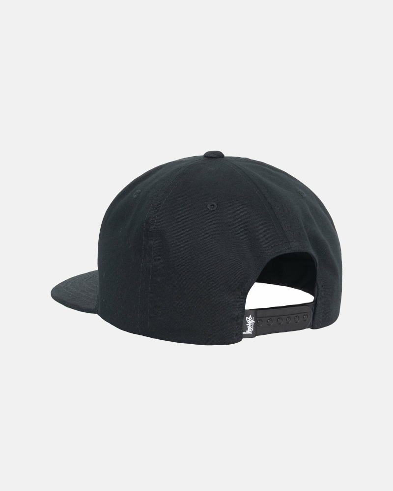 Black Men's Stussy Big Stock Point Crown Caps | AU0000412