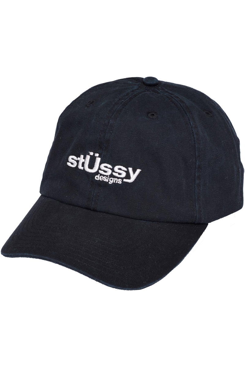 Black Men\'s Stussy Big U Low Pro Hats | AU0000415