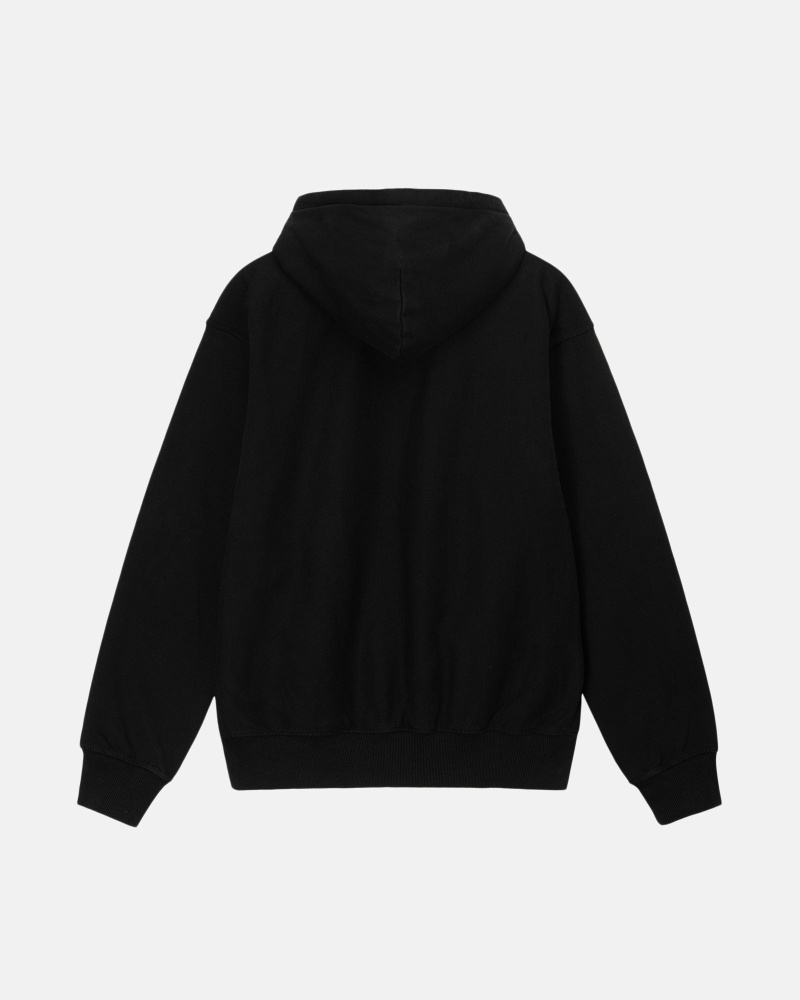 Black Men's Stussy Block Sport Pigment Dyed Hoodies | AU0000020