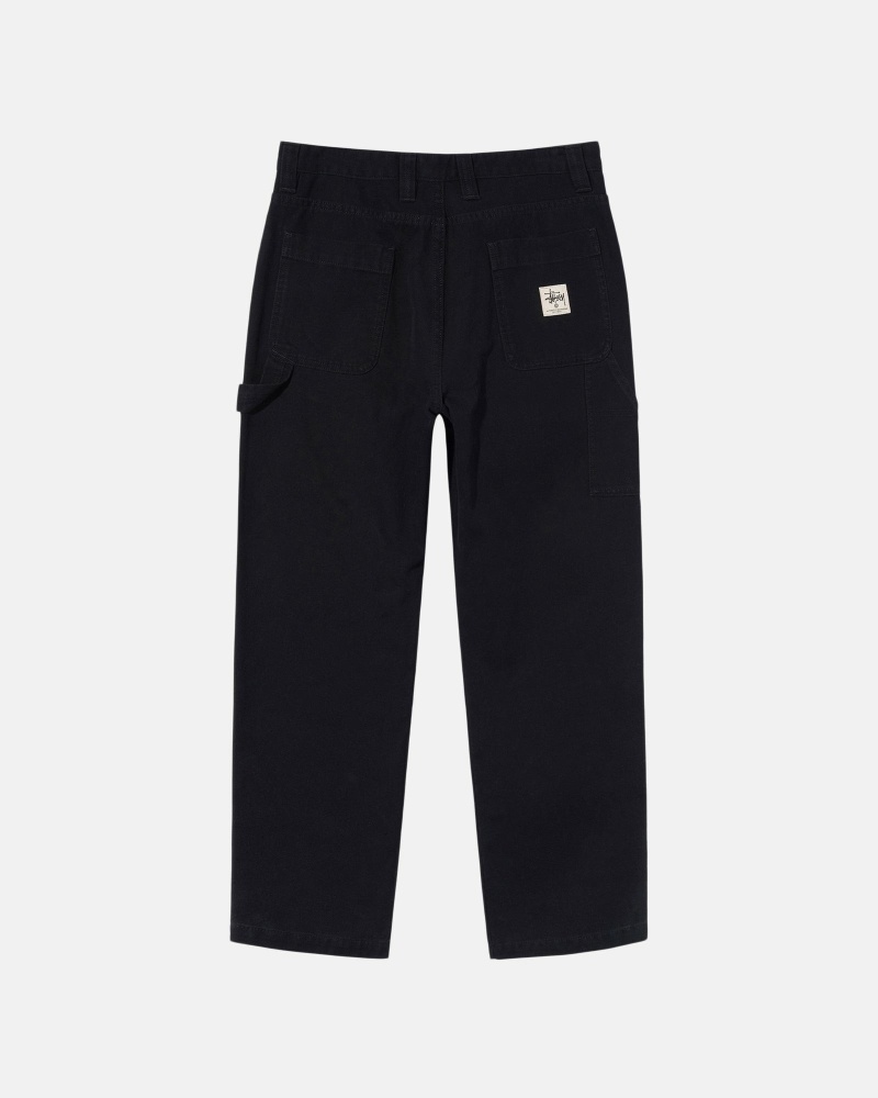 Black Men's Stussy Canvas Work Pants | AU0000551