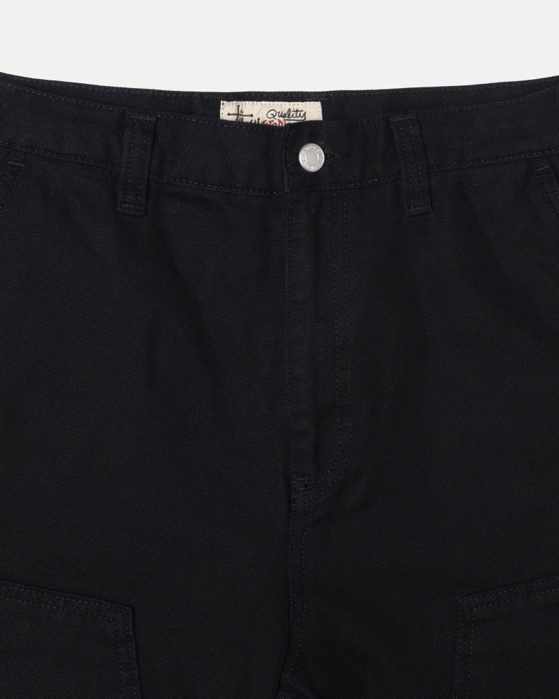 Black Men's Stussy Canvas Work Pants | AU0000551