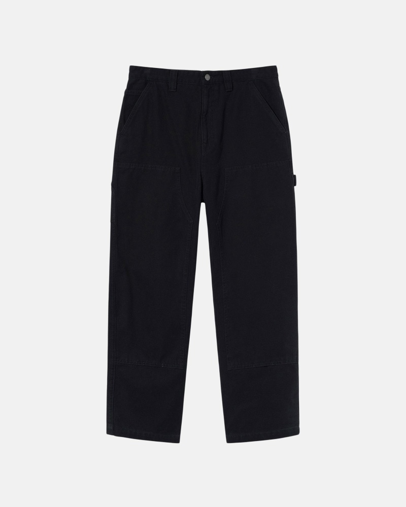 Black Men\'s Stussy Canvas Work Pants | AU0000551