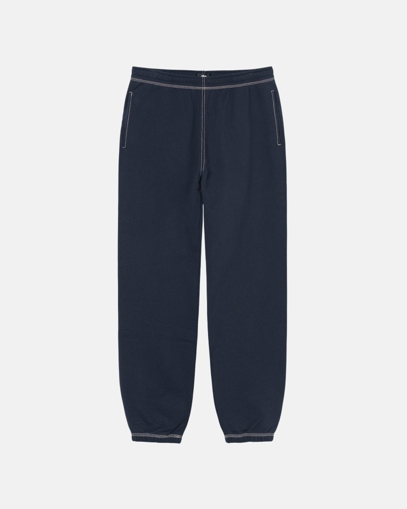 Black Men\'s Stussy Contrast Stitch Label Pant Sweatpants | AU0000876