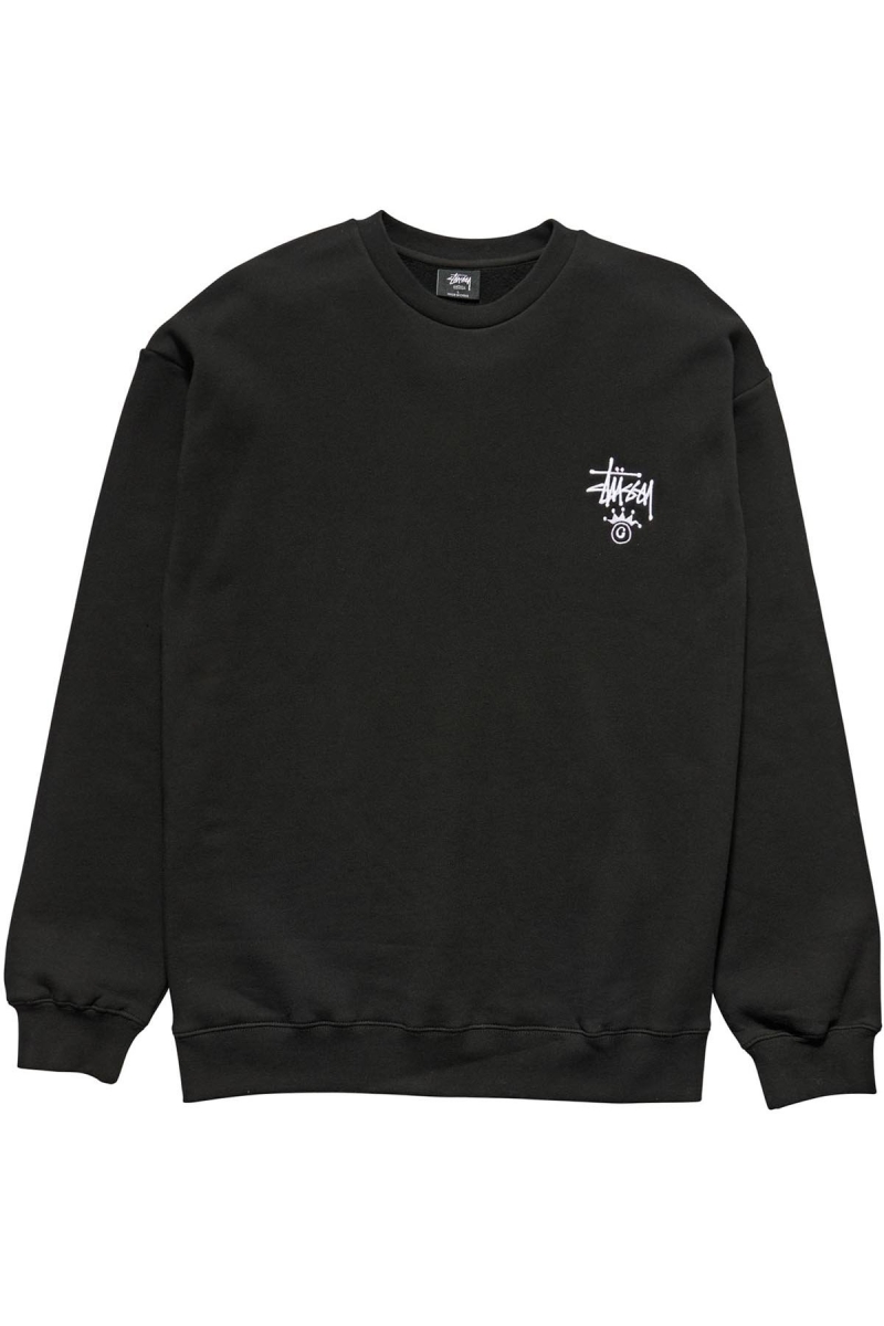 Black Men\'s Stussy Copyright Crown Crew Sweaters | AU0000828