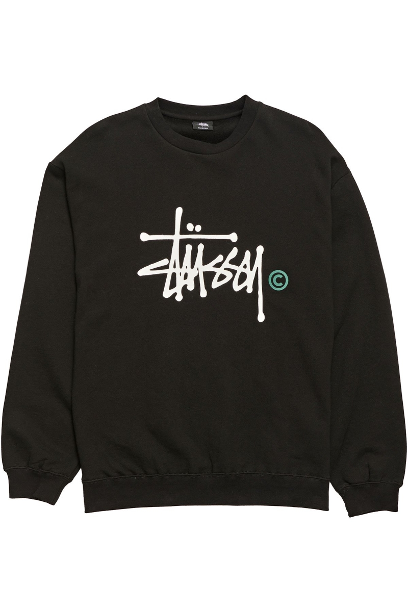 Black Men\'s Stussy Graffiti Crew Sweaters | AU0000835