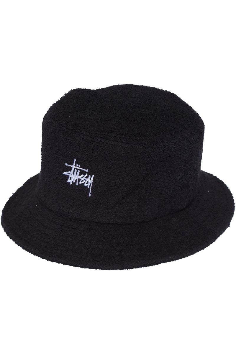 Black Men\'s Stussy Graffiti Terry Bucket Hats | AU0000459