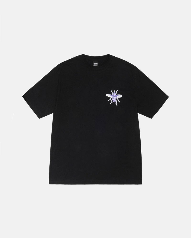 Black Men's Stussy Housefly T Shirts | AU0000218