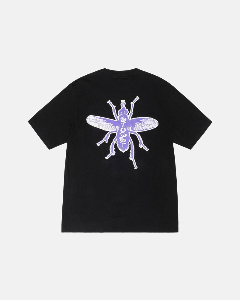 Black Men\'s Stussy Housefly T Shirts | AU0000218