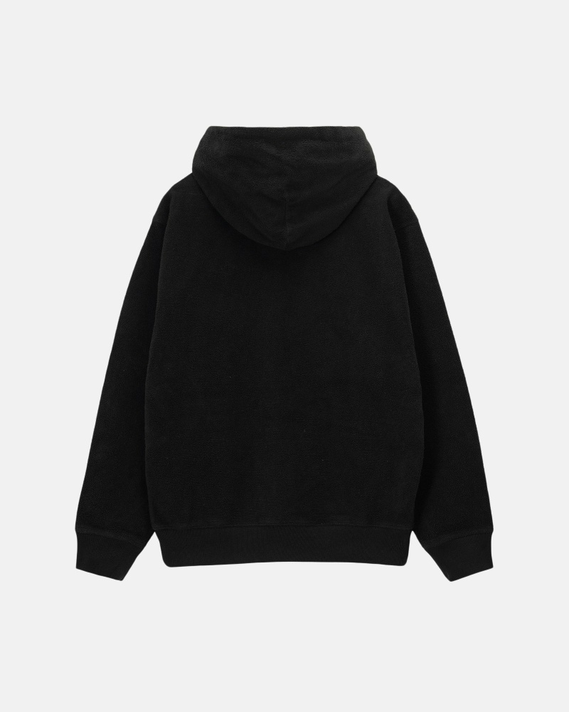 Black Men's Stussy Inside Out Fleece Hoodies | AU0000045