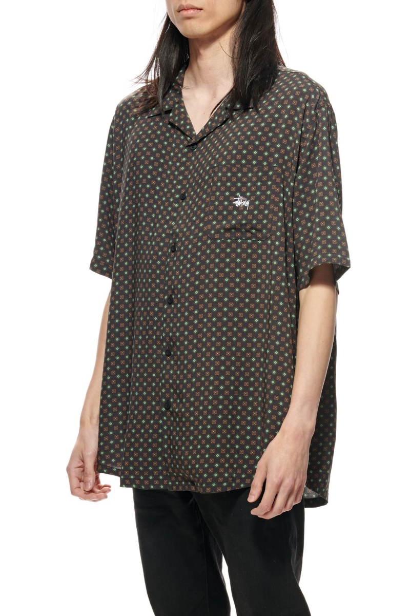 Black Men's Stussy Liberty SS Shirts | AU0000316