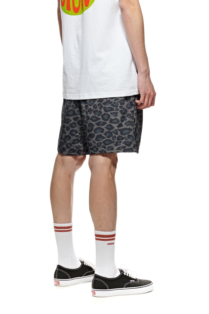 Black Men's Stussy Nylon Big Beach Shorts | AU0000653