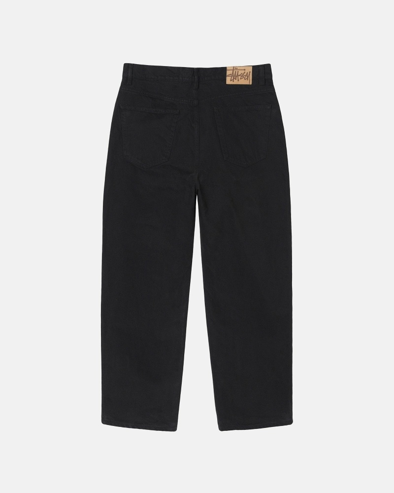 Black Men's Stussy Over Dyed Big Ol Jeans | AU0000522