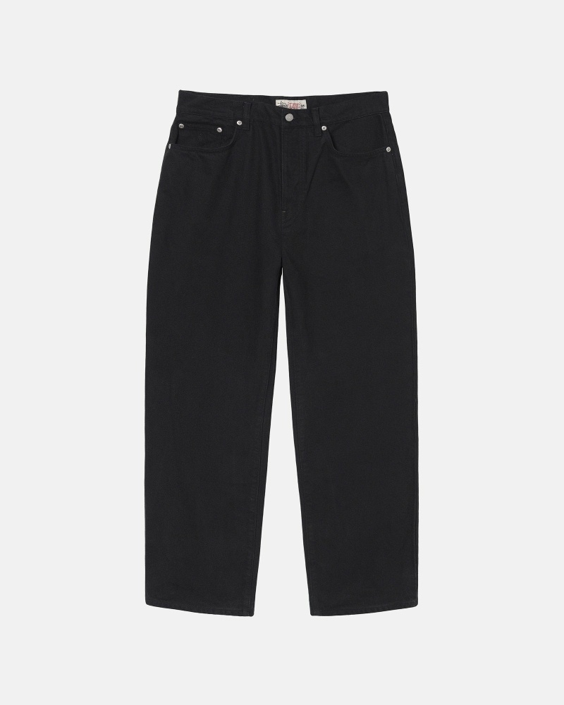 Black Men\'s Stussy Over Dyed Big Ol Jeans | AU0000522