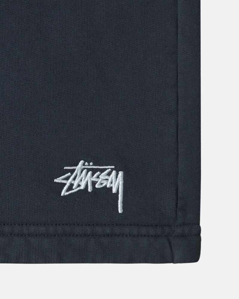 Black Men's Stussy Overdyed Stock Logo Shorts | AU0000655