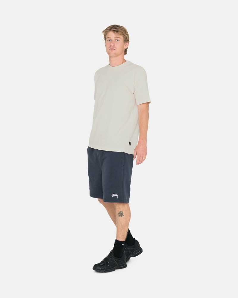 Black Men's Stussy Overdyed Stock Logo Shorts | AU0000655