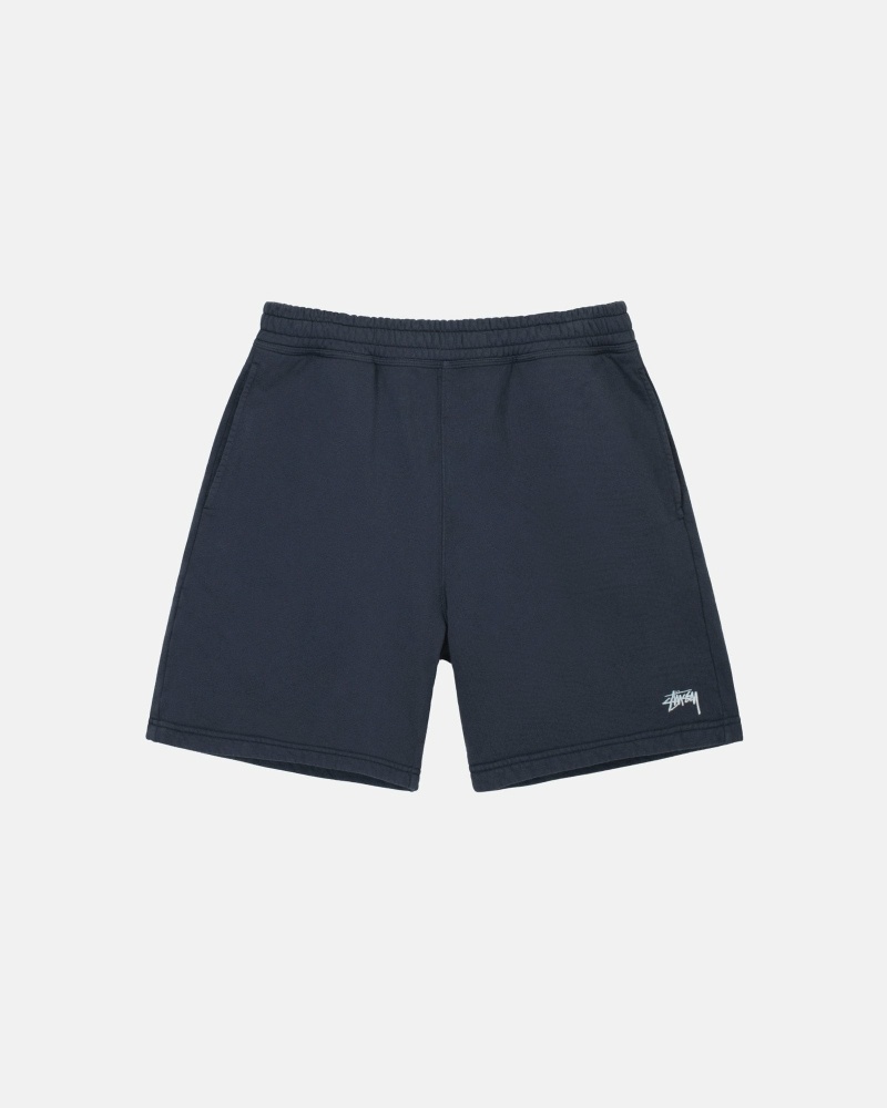 Black Men\'s Stussy Overdyed Stock Logo Shorts | AU0000655