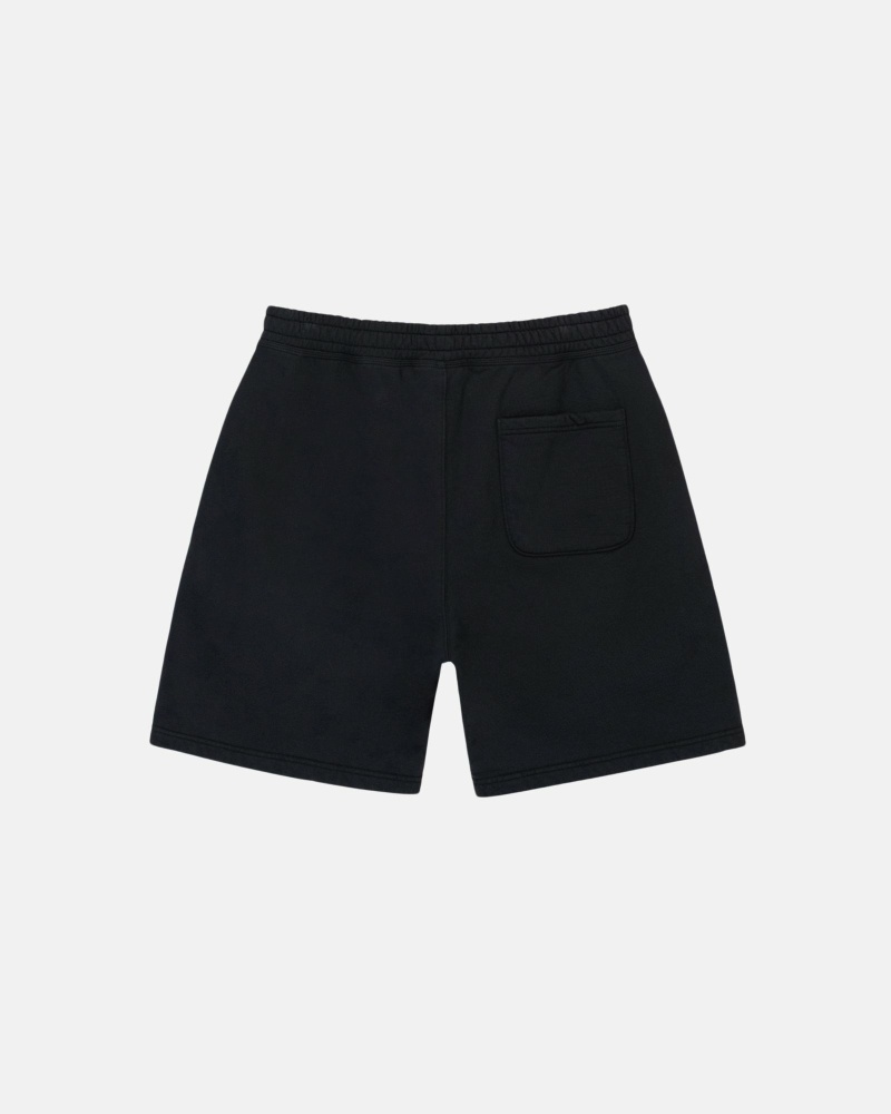 Black Men's Stussy Overdyed Stock Logo Shorts | AU0000659