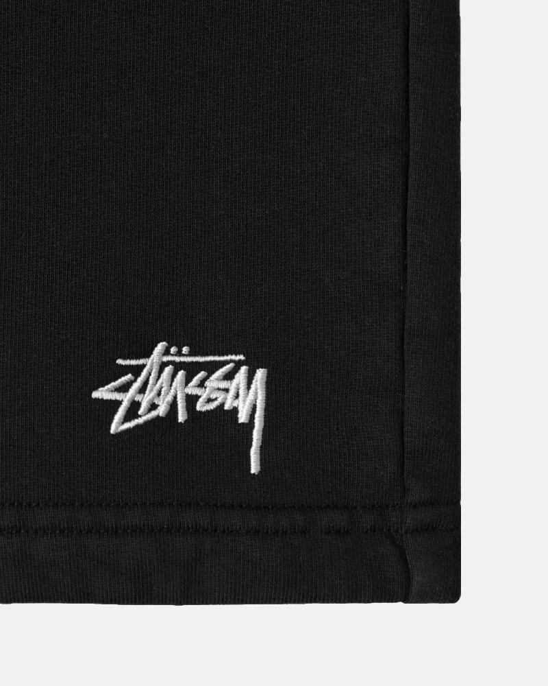 Black Men's Stussy Overdyed Stock Logo Shorts | AU0000659