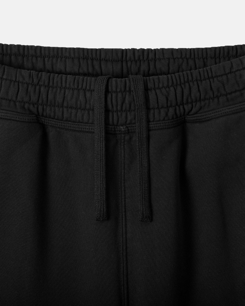 Black Men's Stussy Overdyed Stock Logo Shorts | AU0000659