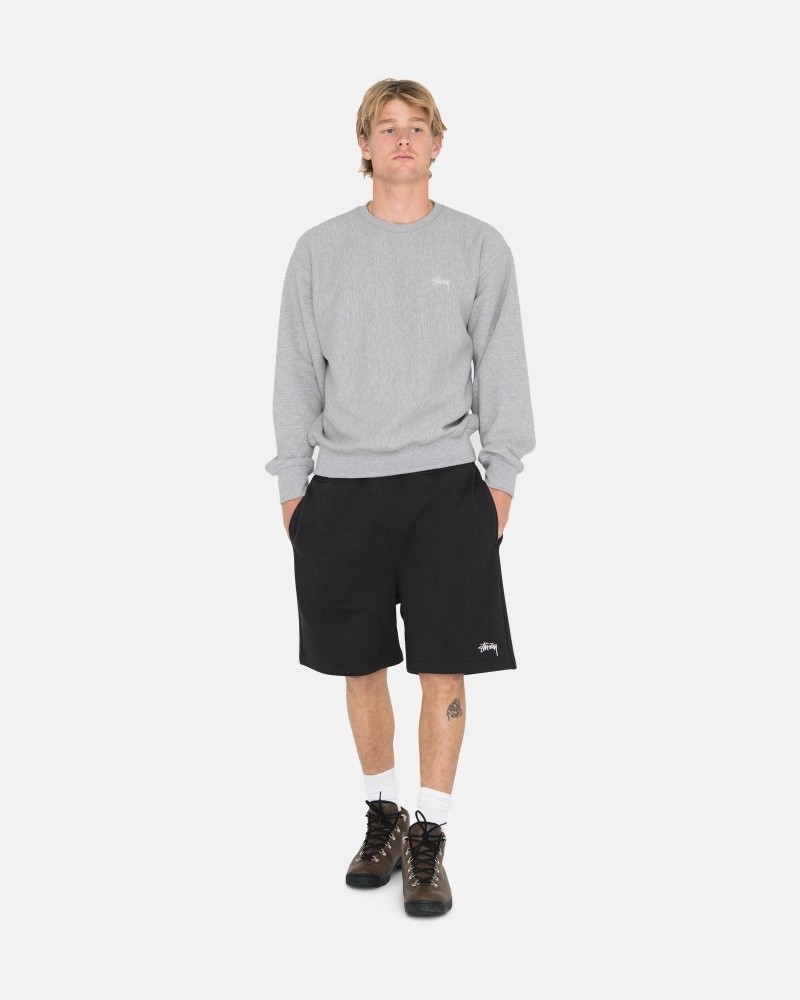 Black Men's Stussy Overdyed Stock Logo Shorts | AU0000659