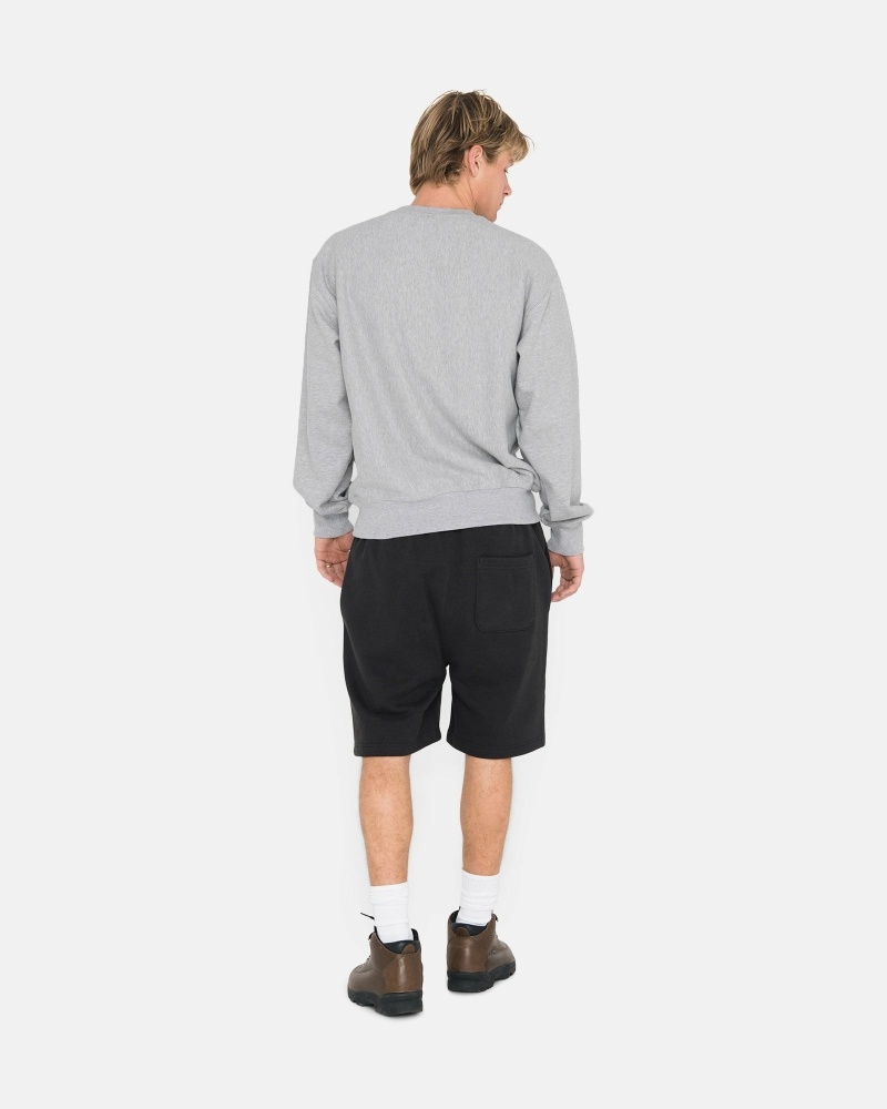 Black Men's Stussy Overdyed Stock Logo Shorts | AU0000659