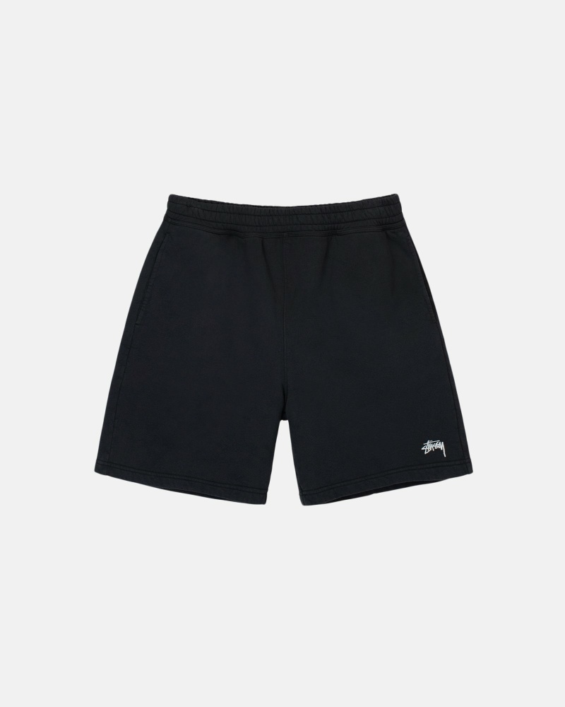 Black Men\'s Stussy Overdyed Stock Logo Shorts | AU0000659