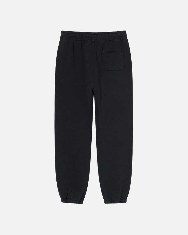 Black Men's Stussy Overdyed Stock Logo Sweatpants | AU0000885