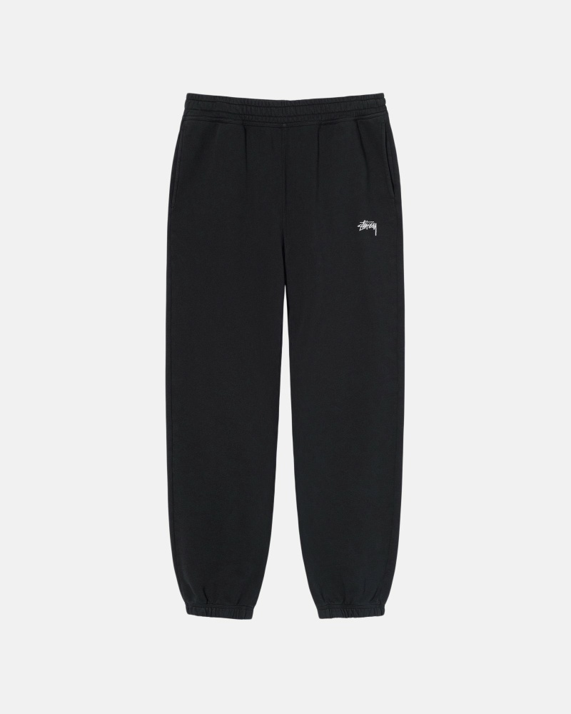 Black Men\'s Stussy Overdyed Stock Logo Sweatpants | AU0000885