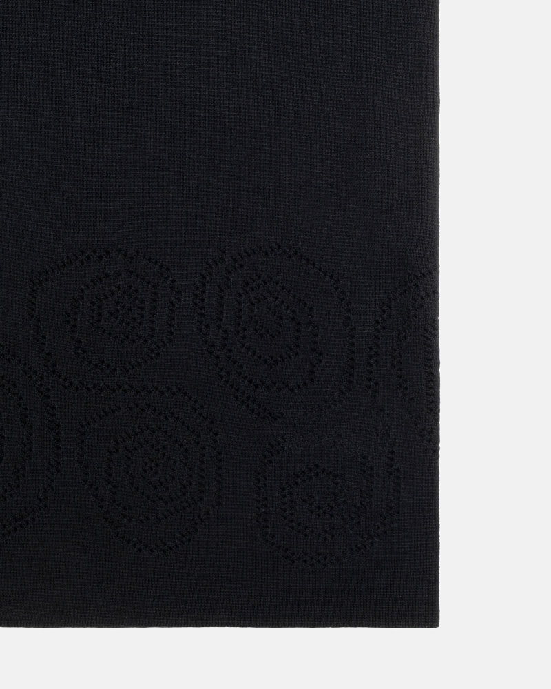 Black Men's Stussy Perforated Swirl Knit Shirts | AU0000330