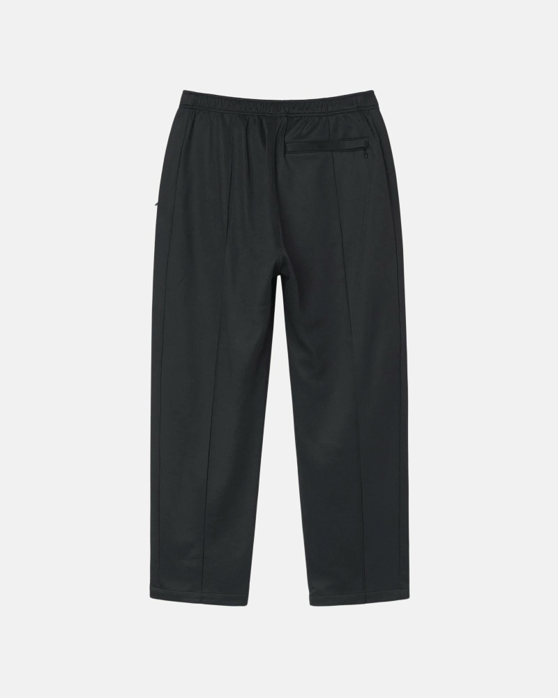 Black Men's Stussy Poly Track Pants | AU0000999