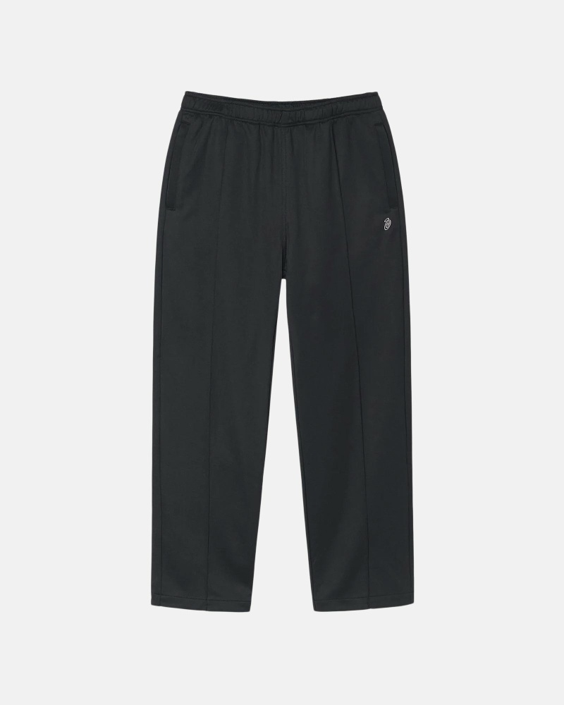 Black Men\'s Stussy Poly Track Pants | AU0000999