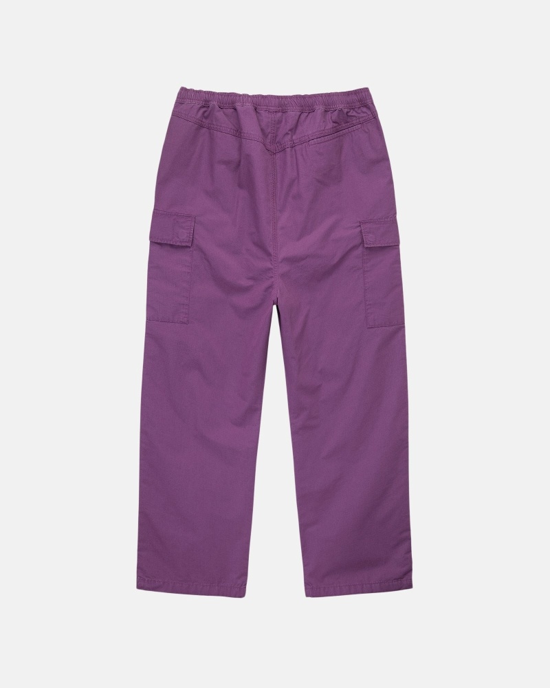 Black Men's Stussy Ripstop Cargo Beach Pants | AU0000588