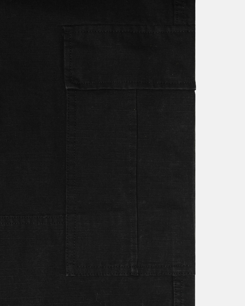 Black Men's Stussy Ripstop Surplus Cargo Pants | AU0000590