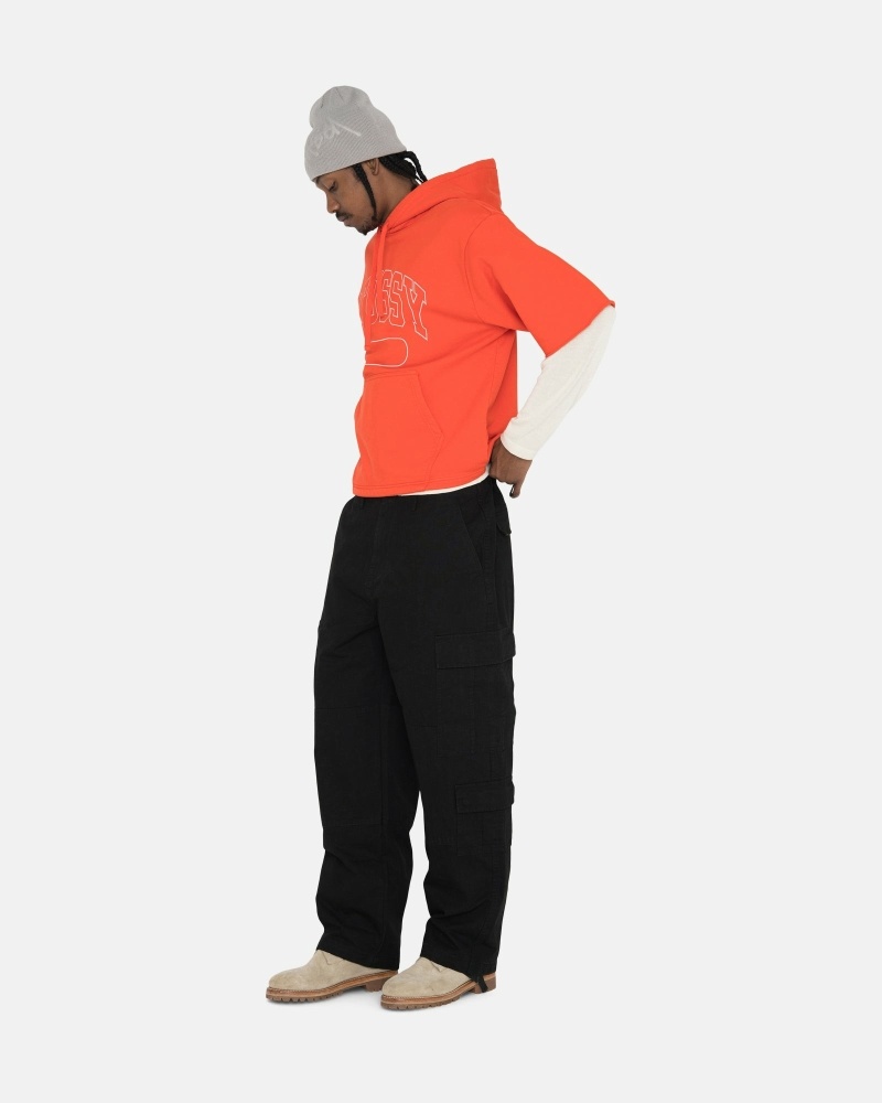 Black Men's Stussy Ripstop Surplus Cargo Pants | AU0000590