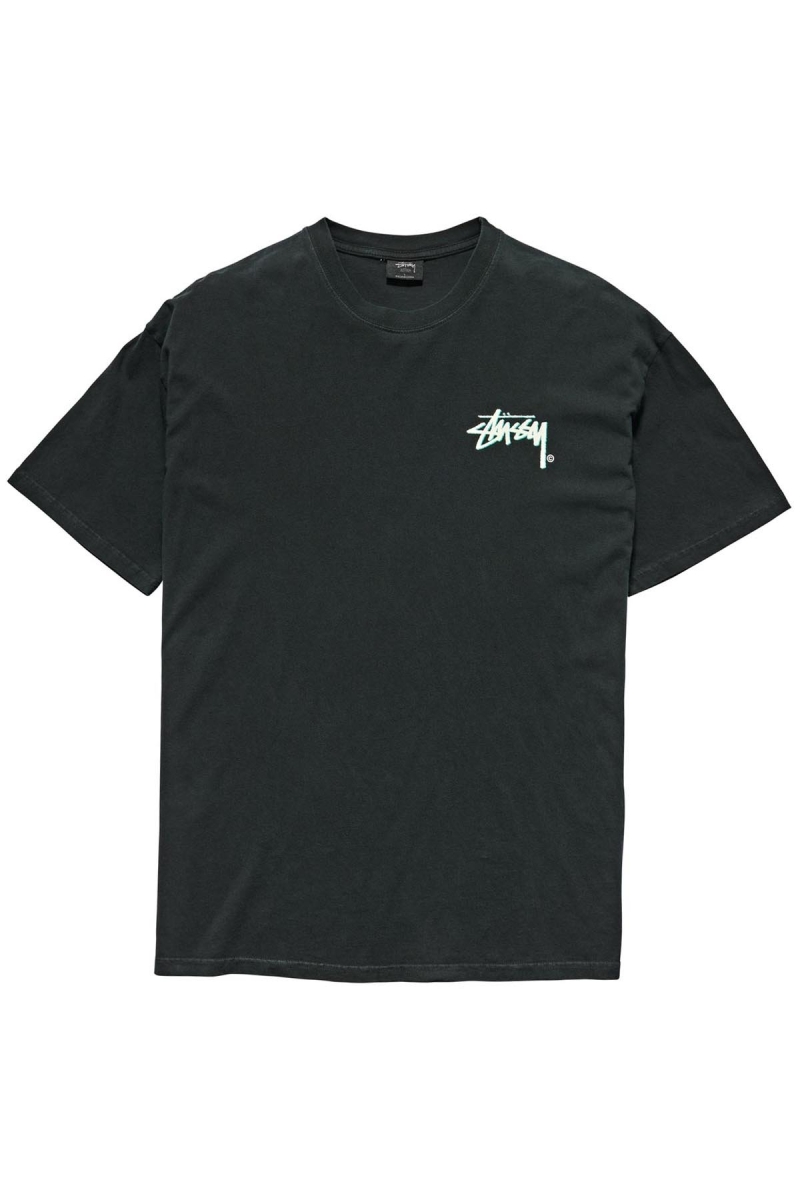 Black Men\'s Stussy Shadow Stock SS T Shirts | AU0000261