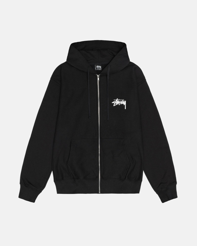 Black Men's Stussy Shattered Zip Hoodies | AU0000062