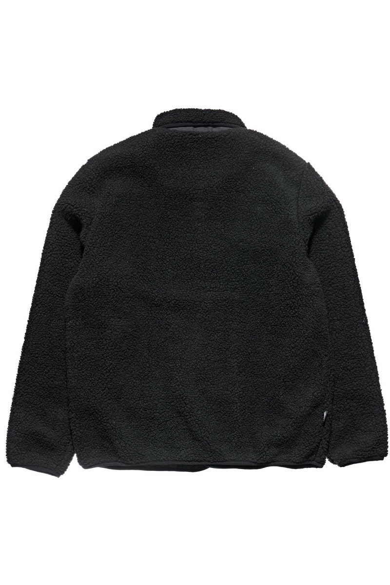 Black Men's Stussy Sherpa Button Down Jackets | AU0000357