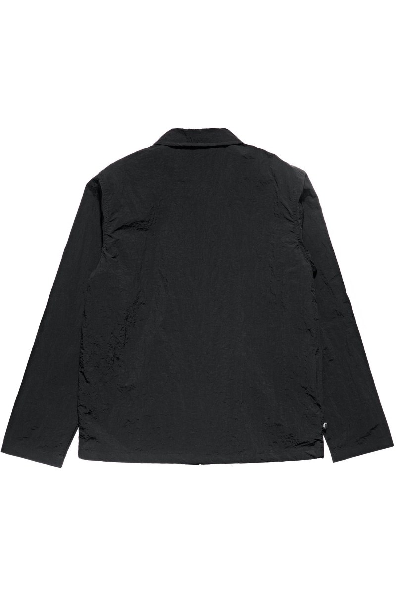 Black Men's Stussy Sid Taslon Jackets | AU0000360