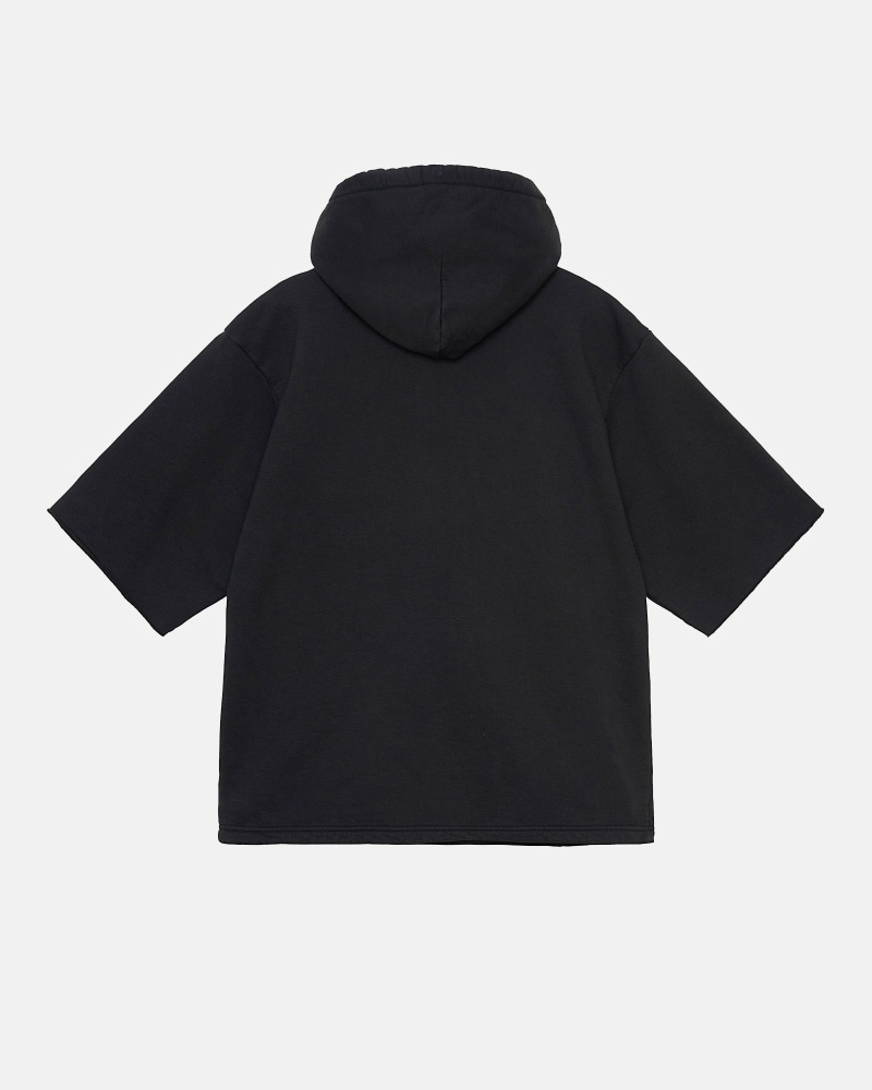 Black Men's Stussy Ss Boxy Cropped Hoodies | AU0000071