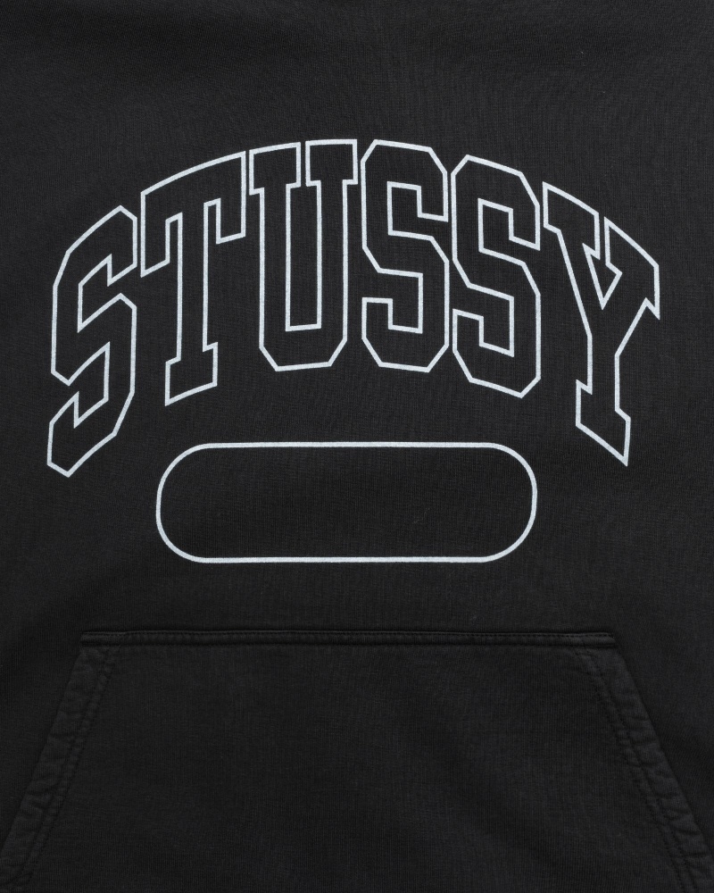 Black Men's Stussy Ss Boxy Cropped Hoodies | AU0000071