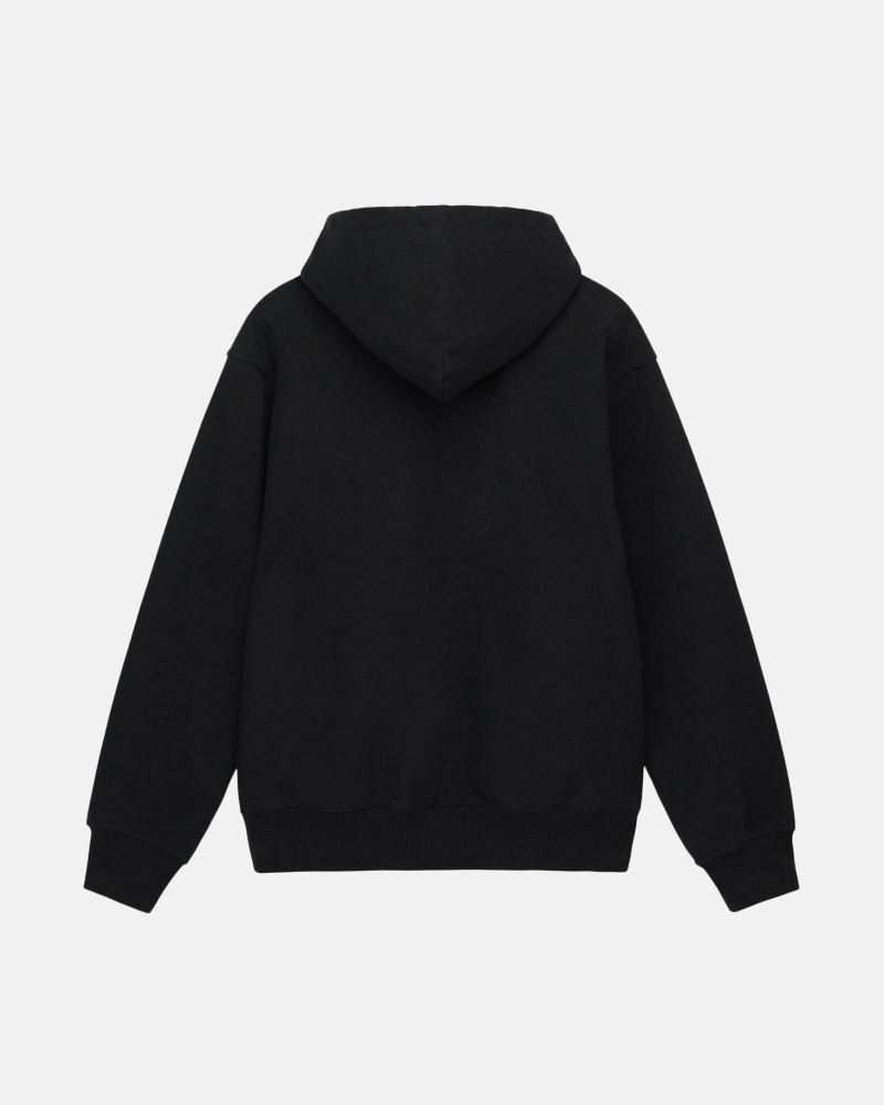 Black Men's Stussy Stock Box Hoodies | AU0000075