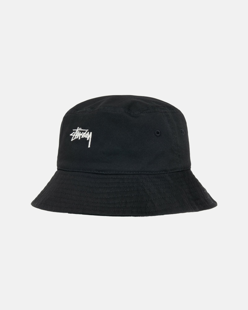 Black Men's Stussy Stock Bucket Hats | AU0000482