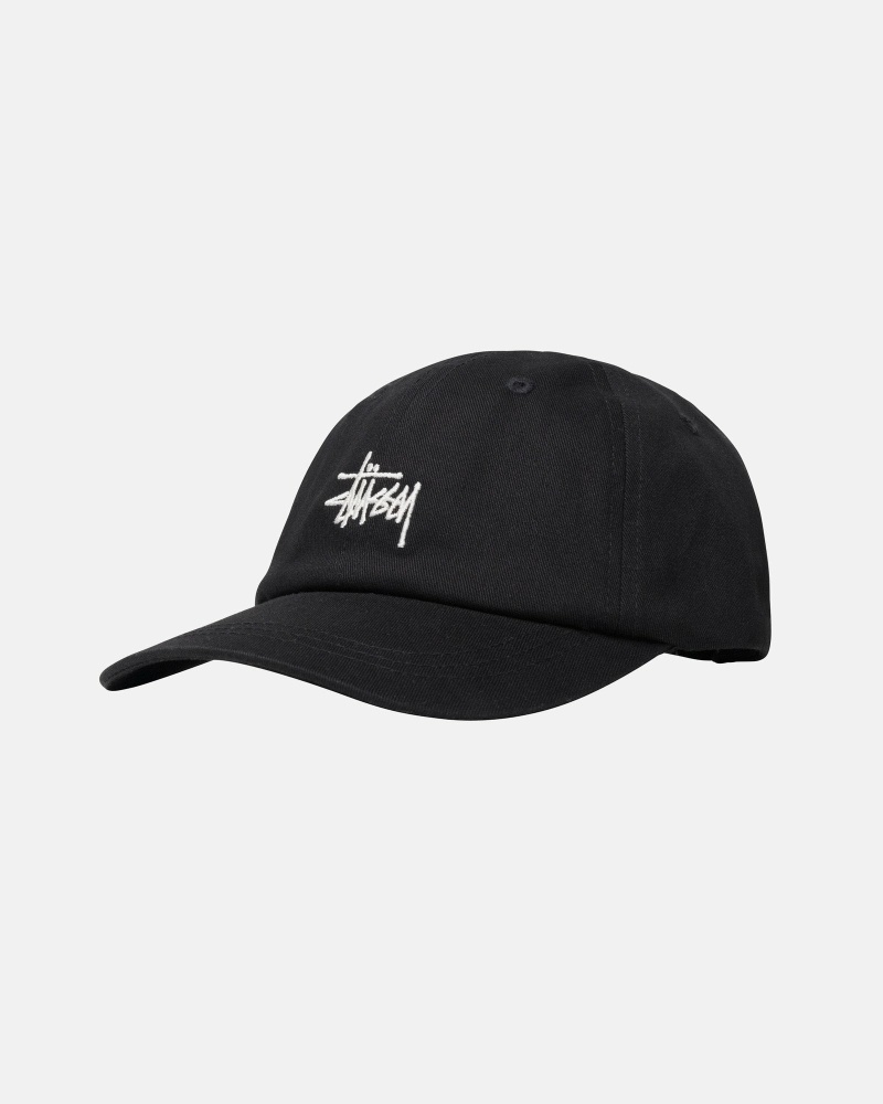 Black Men's Stussy Stock Low Pro Caps | AU0000491