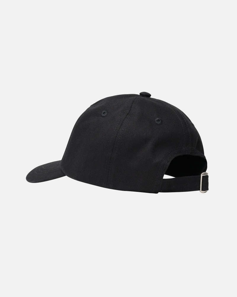 Black Men's Stussy Stock Low Pro Caps | AU0000491